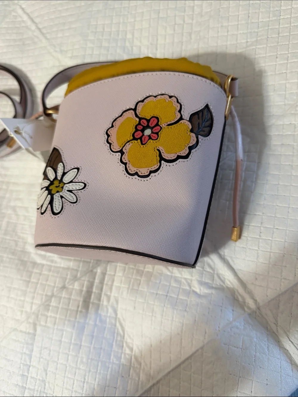 Tory burch Pink Floral Bucket Bag